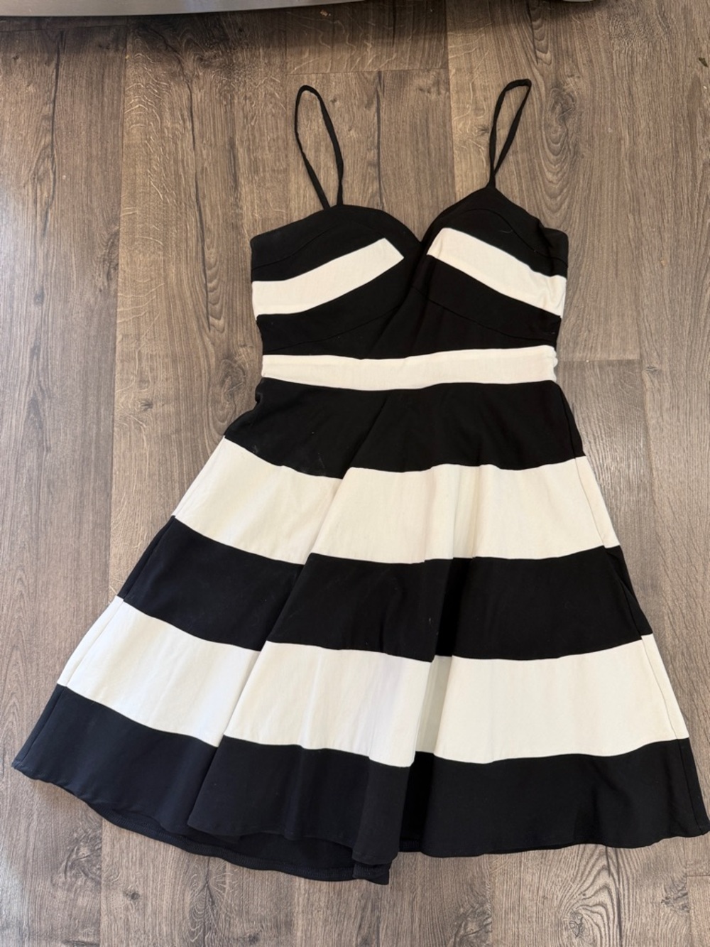 Harper Black and White Striped Mini Dress
